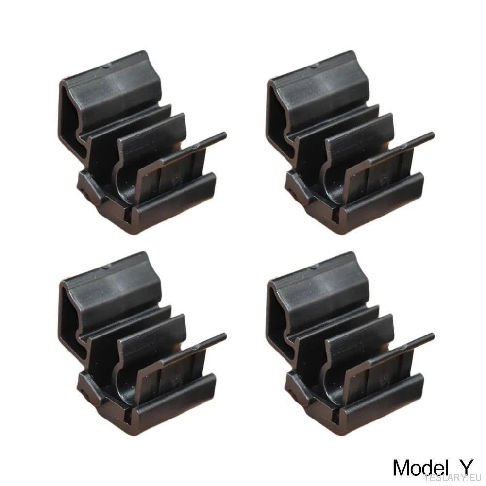 4pcs Durable Plastic Buckles for Tesla for Model Y / 3 Front Trunk, Luggage Storage Box Fixing Bracket, OE 1472872 - 00 - B (for Model Y) 1472872 - 00 - C (Model 3), Black, Matching Buckle - TESLARY Tesla Shop Accessories Europe Nederlands Ireland Deutsch
