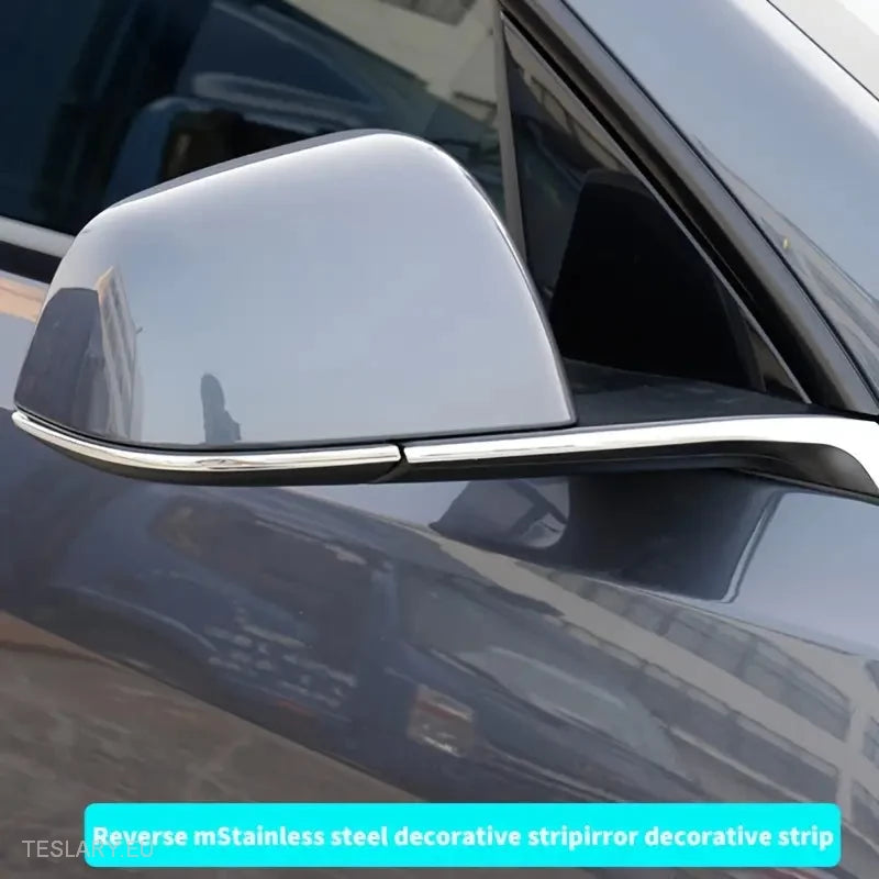 Tesla Model Y Side Mirror Chrome/Silver Anti Collision Strip - Tesla Shop Europe - TESLARY.IE Ireland - France boutique- Deutschland Geschäft- España comercio - Nederland winkel- TESLARY.IE