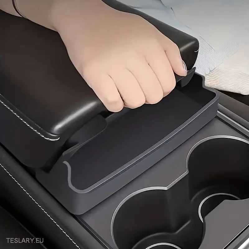 Tesla 3 / Y Centre Console Storage for Glasses & More -TESLARY.IE Tesla Shop Europe