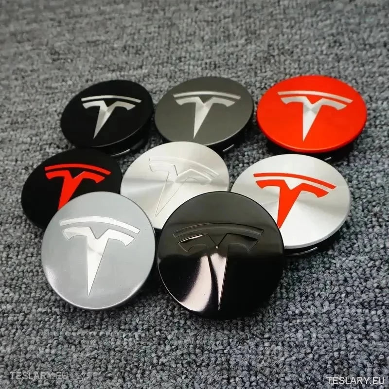 56mm Wheel Centre Caps with Logo for Tesla 3 , Y , S and X - TESLARY Tesla Shop Accessories Europe Nederlands Ireland Deutschland Espana Alicante France Italia