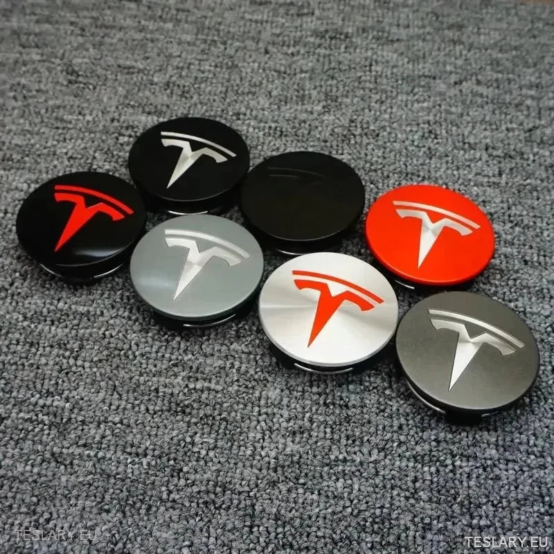 56mm Wheel Centre Caps with Logo for Tesla 3 , Y , S and X - TESLARY Tesla Shop Accessories Europe Nederlands Ireland Deutschland Espana Alicante France Italia