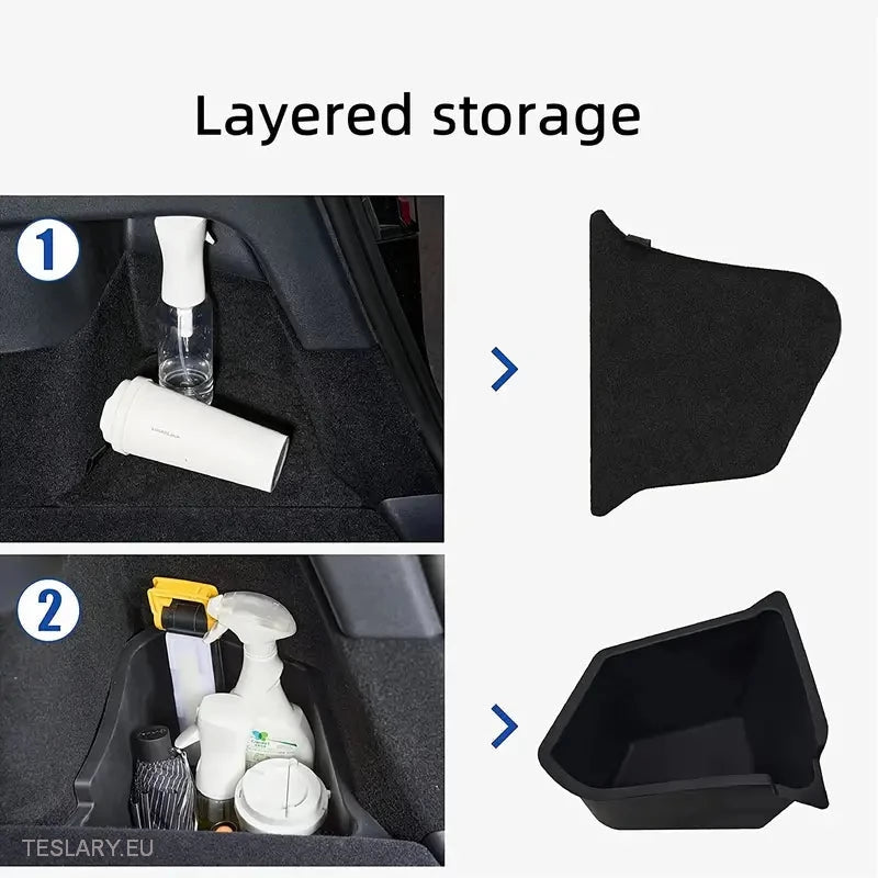 Tesla Model Y Rear Trunk Side Pockets with Lids ( 2 ) - Tesla Shop Europe - TESLARY.IE Ireland - France boutique- Deutschland Geschäft- España comercio - Nederland winkel- TESLARY.IE