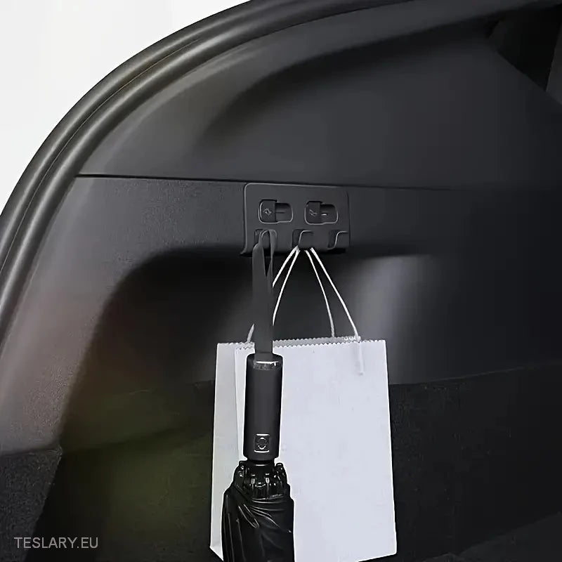 Tesla Y Trunk Mount Hanger / Hook Organiser - Tesla Shop Europe - TESLARY.IE Ireland - France boutique- Deutschland Geschäft- España comercio - Nederland winkel- TESLARY.IE