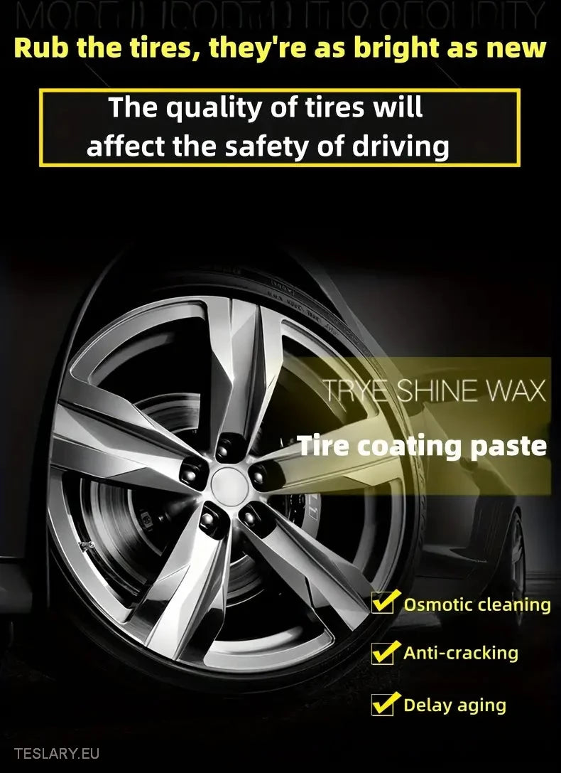 Tyre Coating Wax with Back to Black Power 500ml Extra Large - Tesla Shop Europe - TESLARY.IE Ireland - France boutique- Deutschland Geschäft- España comercio - Nederland winkel- TESLARY.IE