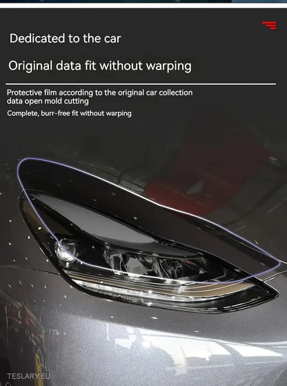 TPU frontlygte sort farvetone til Tesla Model 3, Y & Highland