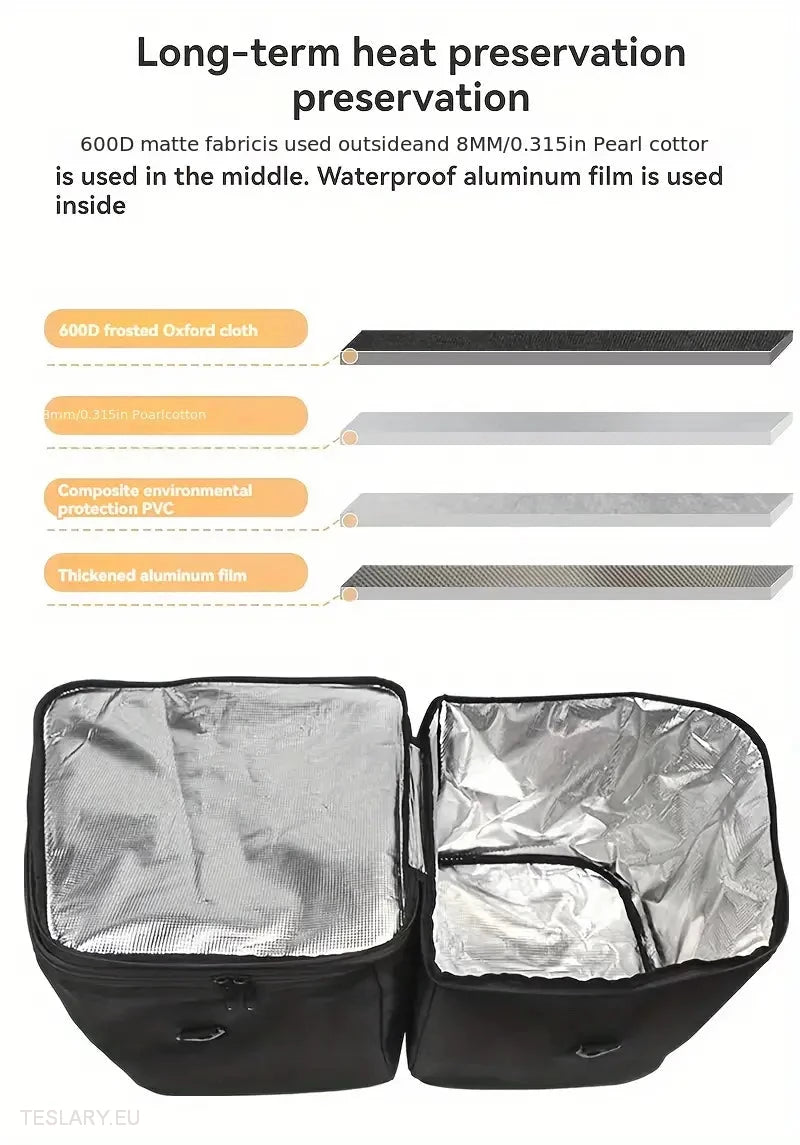 Frunk Storage / Cooler Bags & Organiser for Tesla 3/Y -TESLARY.IE Tesla Shop Europe