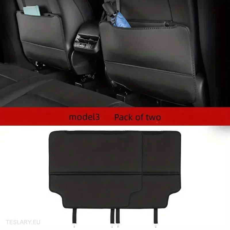 Tesla 3/Y Seat Back Anti Kick Pads & Storage -TESLARY.IE Tesla Shop Europe