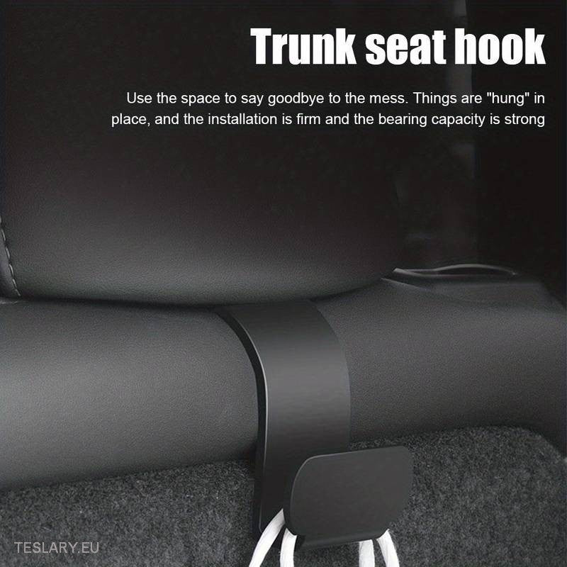 Trunk Hooks for the Tesla Model Y Rear Seat Headrests - Tesla Shop Europe - TESLARY.IE Ireland - France boutique- Deutschland Geschäft- España comercio - Nederland winkel- TESLARY.IE