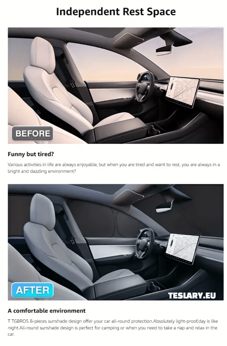 8pcs For Tesla For Model Y Window Privacy Sunshade, For Tesla For Model Y 2022 - 2025 All Window Shades for Camping & Privacy - TESLARY Tesla Shop Accessories Europe Nederlands Dublin Cork Ireland Deutschland Espana Alicante France Italia