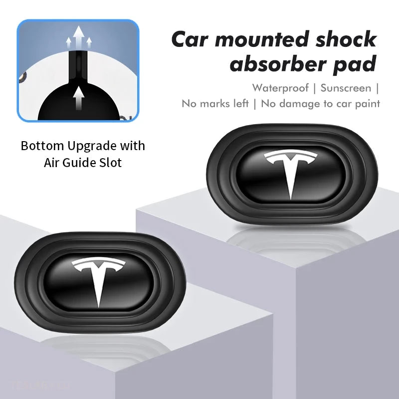 Tesla 3 Y S X Sound Reducing Shock Absorber Pads with Logo - 12 Pack -TESLARY.IE Tesla Shop Europe