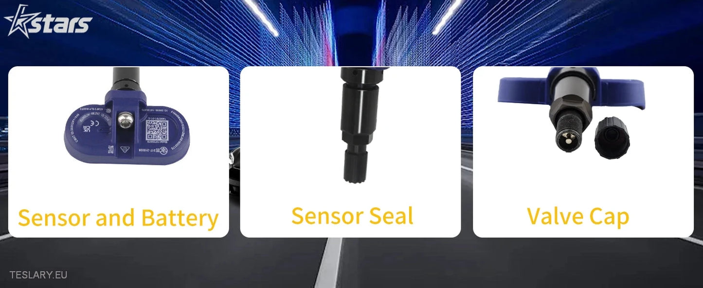 Tyre Pressure TPMS Sensors for Tesla 3 Y S X 2021 to 2024 - Tesla Shop Europe - TESLARY.IE Ireland - France boutique- Deutschland Geschäft- España comercio - Nederland winkel- TESLARY.IE