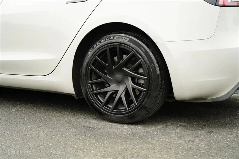 18" Tesla 3 Highland Full Rim Matte Black Wheel Cover -TESLARY.IE Tesla Shop Europe