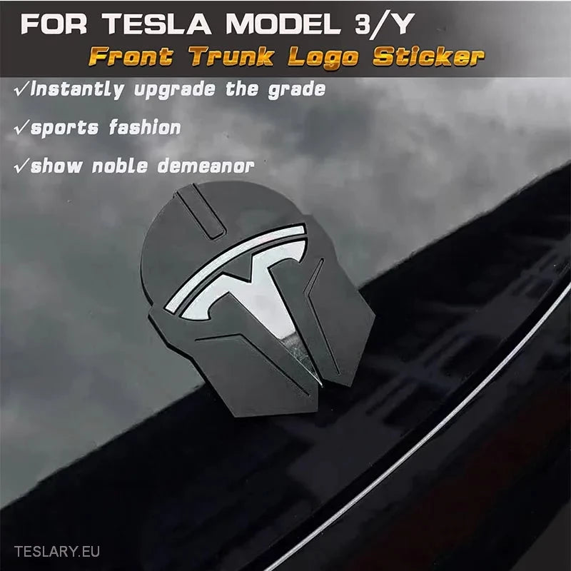 Tesla 3/Y Mandalorian Emblem Helmet Logo Design -TESLARY.IE Tesla Shop Europe