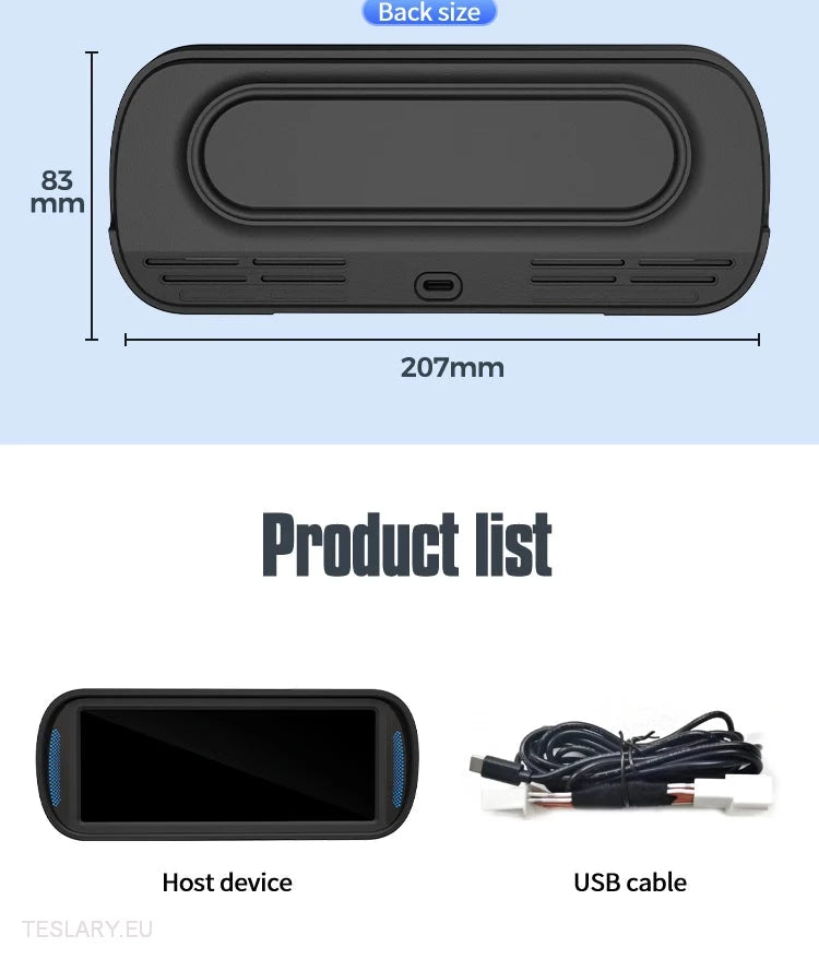 Tesla 3/Y Dash Instrument Panel 6.8" Wide IPS Panel -TESLARY.IE Tesla Shop Europe