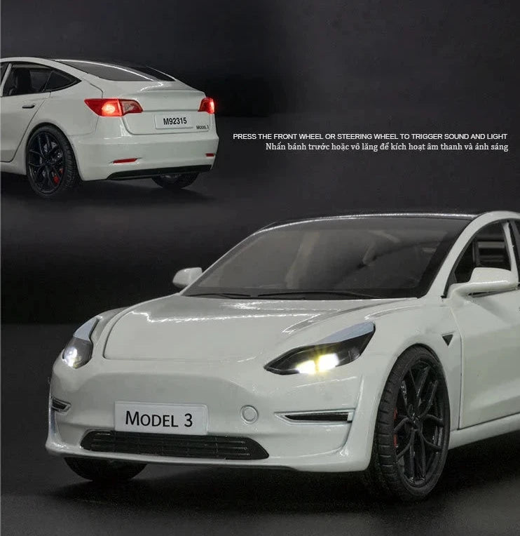 Tesla 3 Model Car 1:24 Diecast Model Car -TESLARY.IE Tesla Shop Europe