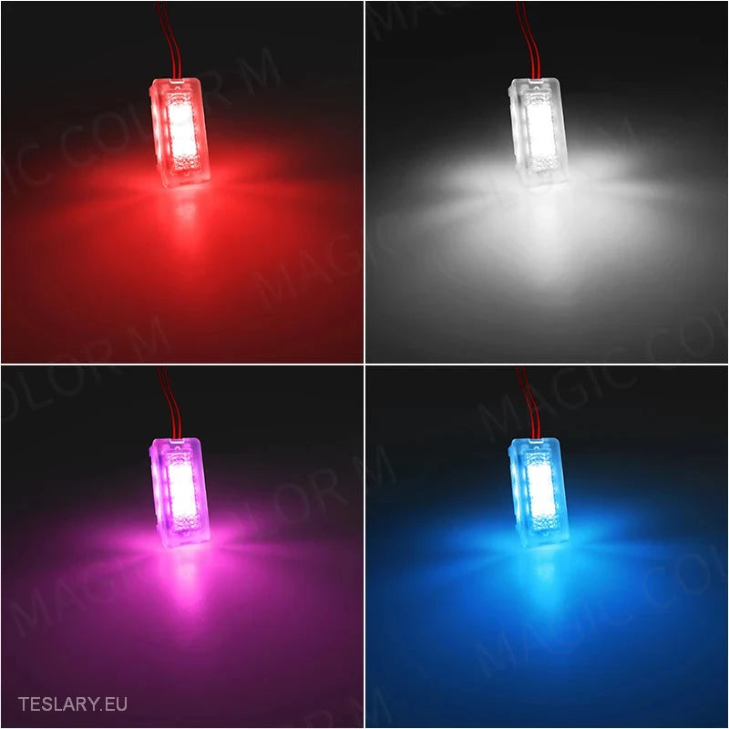 Tesla Model 3 / Y Cabin Footwell & Door Led Lights Blue , Pink & Red -TESLARY.IE Tesla Shop Europe