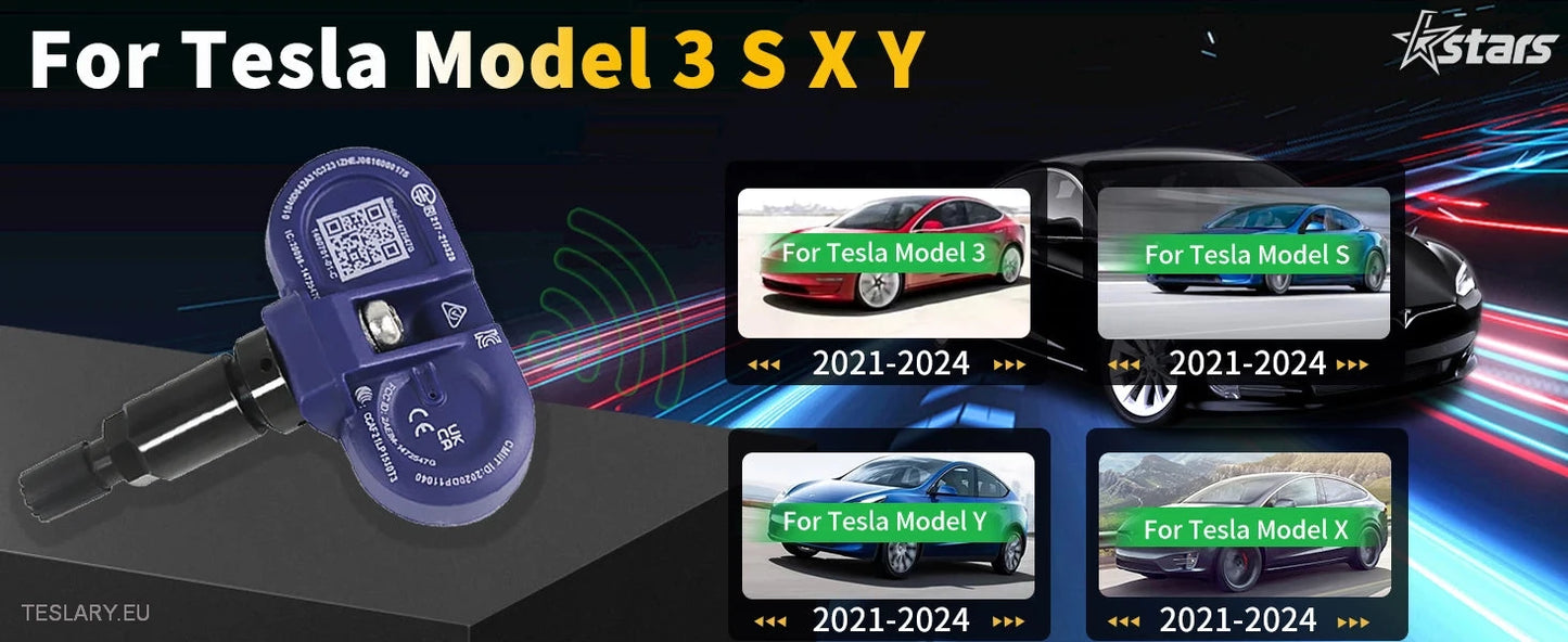 Tyre Pressure TPMS Sensors for Tesla 3 Y S X 2021 to 2024 - Tesla Shop Europe - TESLARY.IE Ireland - France boutique- Deutschland Geschäft- España comercio - Nederland winkel- TESLARY.IE