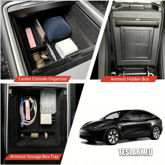 Tesla Model 3 / Y Accessories 3 Pack Front & Rear Trays & Hidden Storage