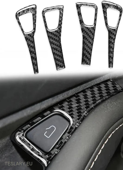 Tesla Model 3 / Y Door Lock Carbon Fiber Style Trim Covers Interior