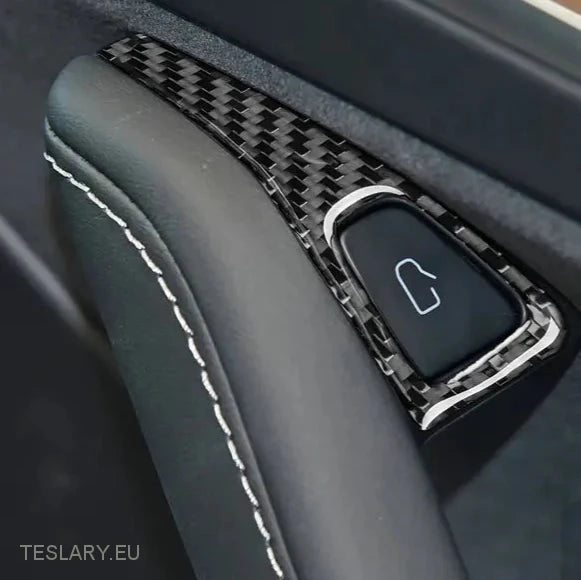 Tesla Model 3 / Y Door Lock Carbon Fiber Style Trim Covers Interior