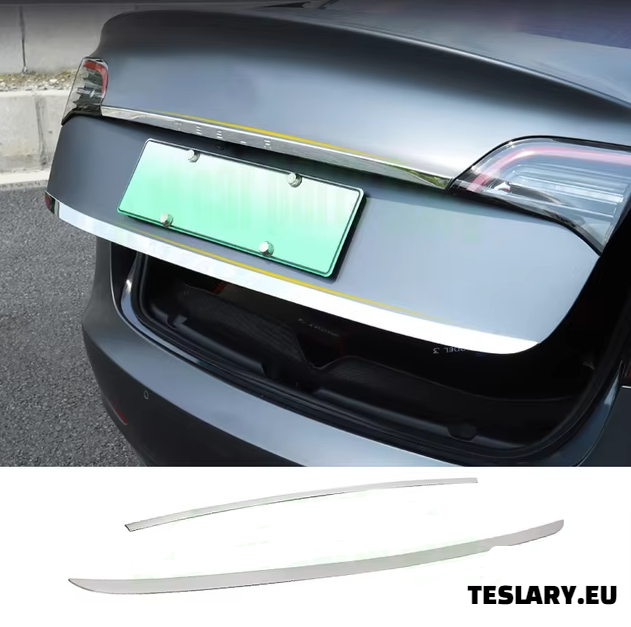 Tesla Model Y Trunk Chrome Protective Strips