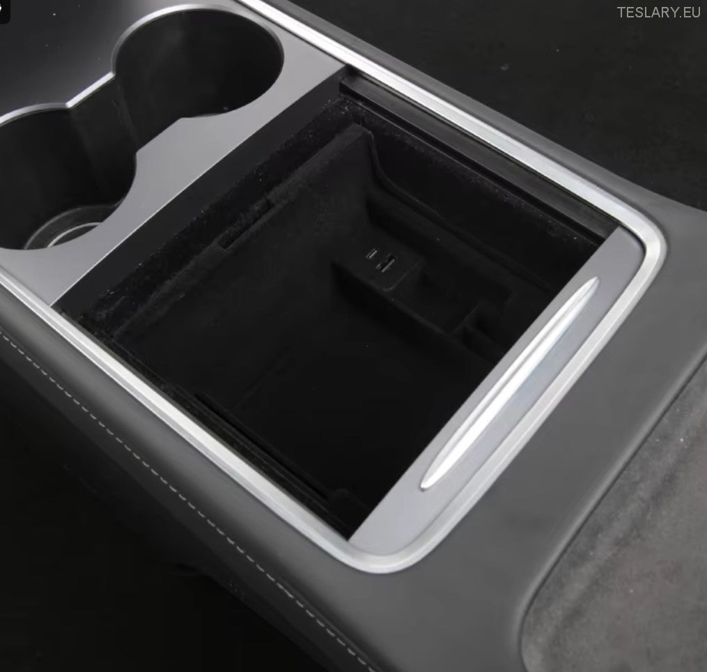 Tesla Model 3 / Y Centre Console Front Organiser with USB Ports and Spring Return