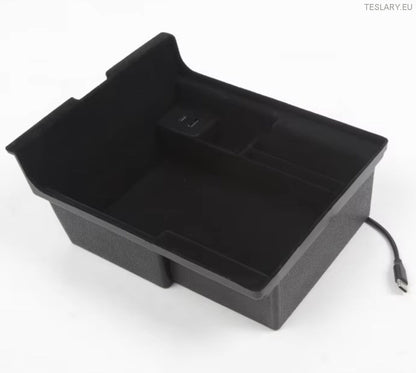 Tesla Model 3 / Y Centre Console Front Organiser with USB Ports and Spring Return