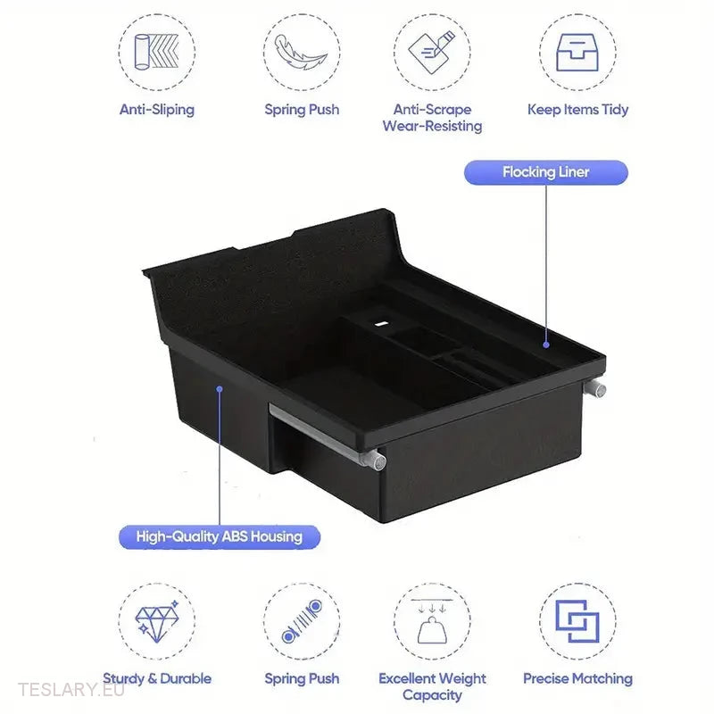 Tesla Model 3 / Y Centre Console Front Organiser Including USB with Spring Return