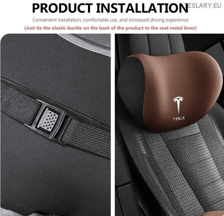 Tesla Model 3 Y S X Neck Pillow & Lumbar Support Cushion with Logo ( BLACK )