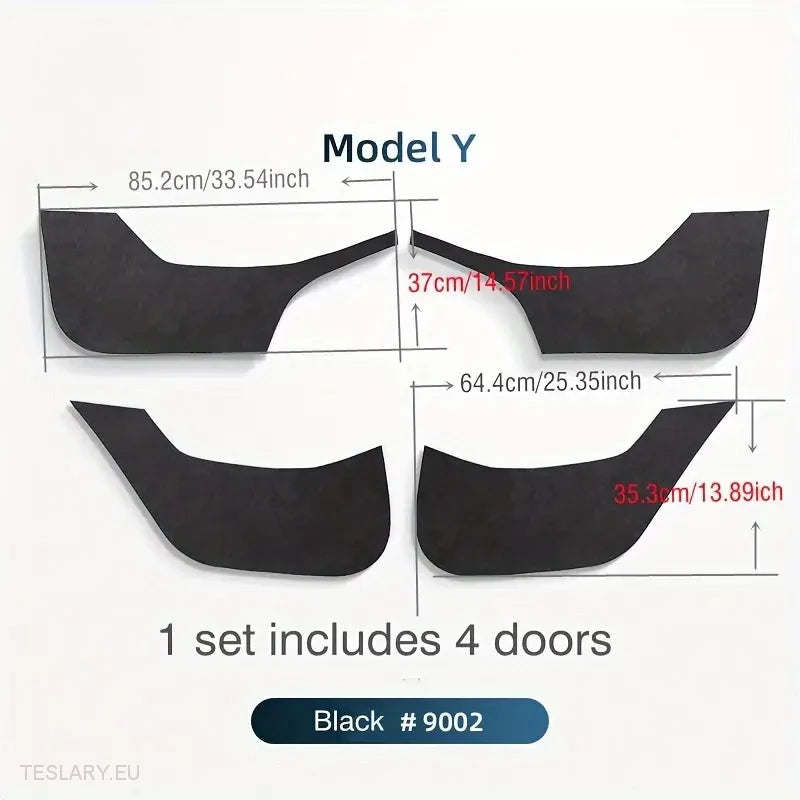 Tesla Model 3 / Y Anti Kick Protective Suede Door Panel Covers