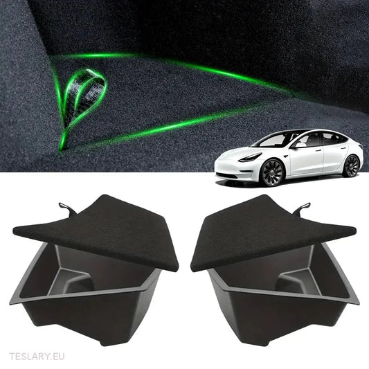 Tesla Model 3 Highland Rear Trunk Organiser Side Pockets with Lids ( 2 )