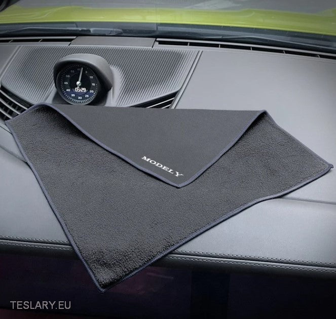 Microfibre Towel with Tesla Model Logo -TESLARY.IE Tesla Shop Europe