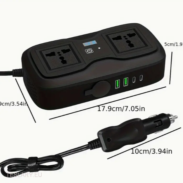 200 Watt 12-15V 220V Inverter Compatible with Tesla Cars -TESLARY.IE Tesla Shop Europe