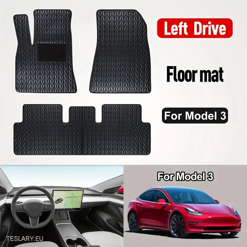 Tesla Model 3 Custom PU Leather Floor Mats ( LEFT HAND DRIVE )