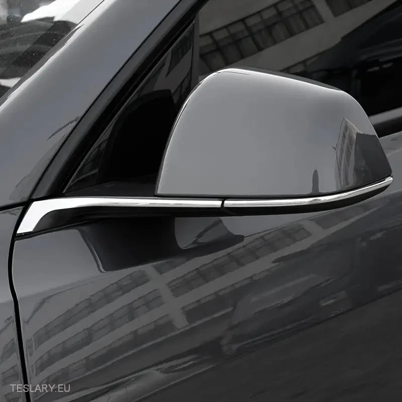 Tesla Model Y Side Mirror Chrome/Silver Anti Collision Strip - Tesla Shop Europe - TESLARY.IE Ireland - France boutique- Deutschland Geschäft- España comercio - Nederland winkel- TESLARY.IE