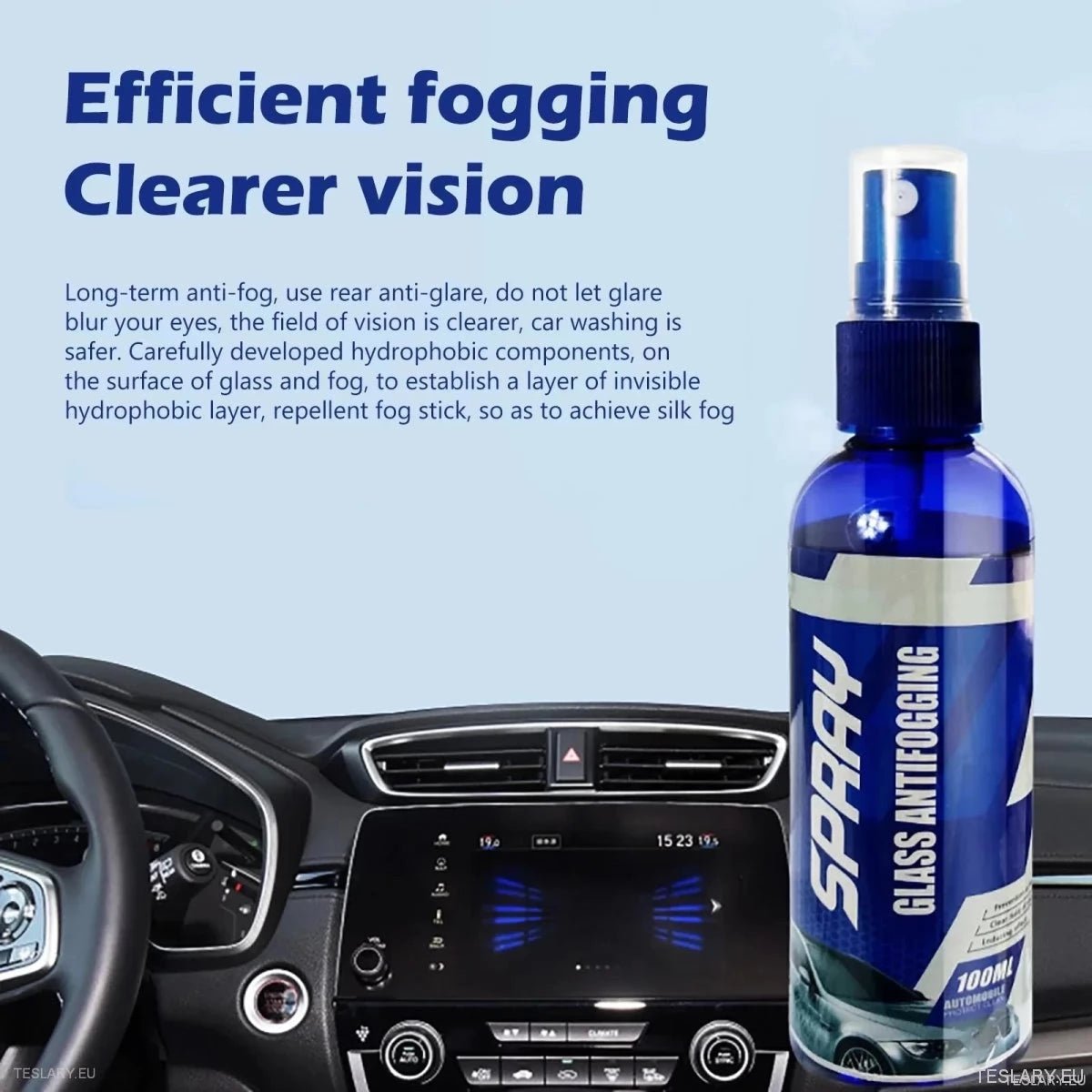 Anti Fogging Glass Spray 100ml For EVs Including Tesla , BYD , Kia , MG & More - TESLARY Tesla Shop Accessories Europe Nederlands Ireland Deutschland Espana Alicante France Italia