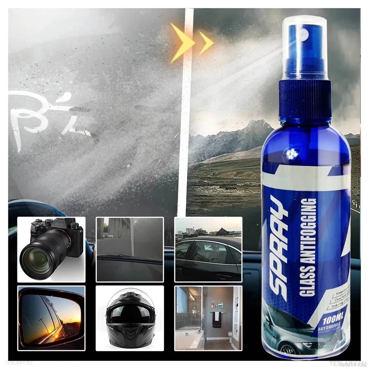 Anti Fogging Glass Spray 100ml For EVs Including Tesla , BYD , Kia , MG & More - TESLARY Tesla Shop Accessories Europe Nederlands Ireland Deutschland Espana Alicante France Italia
