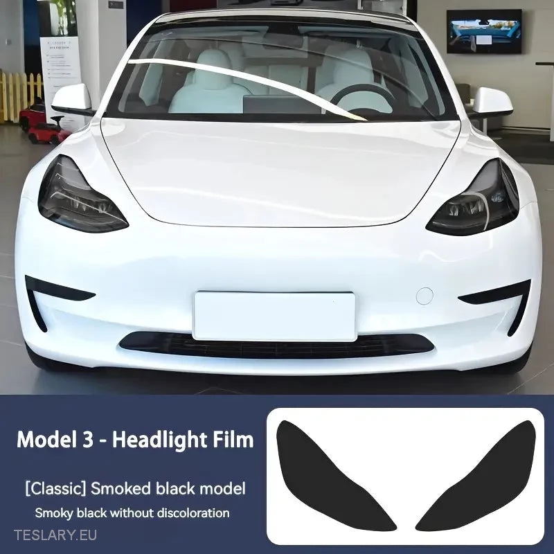 TPU Front Headlight Black Tint for Tesla Model 3 , Y & Highland