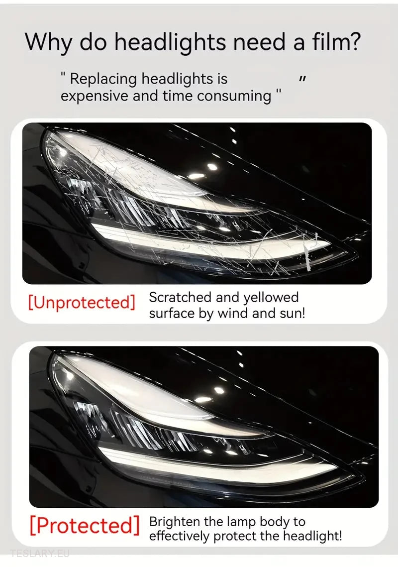 TPU Front Headlight Black Tint for Tesla Model 3 , Y & Highland