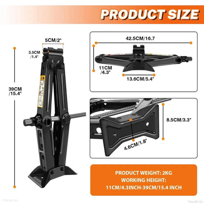 Car Wheel Jack with Ratchet Wrench - TESLARY Tesla Shop Accessories Europe Nederlands Ireland Deutschland Espana Alicante France Italia