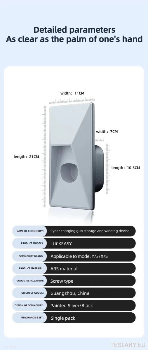 CCS Charger Gun Holder for Tesla S , 3 , X & Y - TESLARY Tesla Shop Accessories Europe Nederlands Ireland Deutschland Espana Alicante France Italia