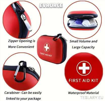 Compact Emergency First Aid Kit ( 91 PIeces ) for your Tesla , BYD , MG or Other EV - TESLARY Tesla Shop Accessories Europe Nederlands Dublin Cork Ireland Deutschland Espana Alicante France Italia