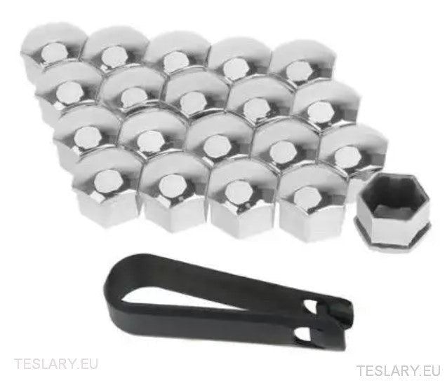 Decorative Lug Nut Cover Kits for Tesla 3/Y/S/X with Centre Cap Logo - TESLARY Tesla Shop Accessories Europe Nederlands Ireland Deutschland Espana Alicante France Italia