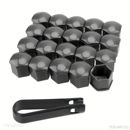 Decorative Lug Nut Cover Kits for Tesla 3/Y/S/X with Centre Cap Logo - TESLARY Tesla Shop Accessories Europe Nederlands Ireland Deutschland Espana Alicante France Italia