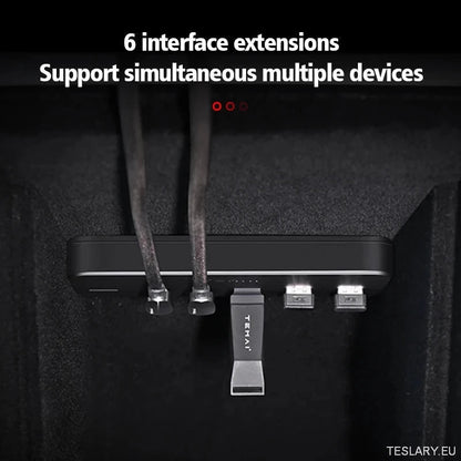 Docking Station For Tesla Model 3 Y USB Hub 27W Intelligent Fast Charging 6 in 2 Type - C Micro SD Model3 Modely 2021 - 2023 - TESLARY Tesla Shop Accessories Europe Nederlands Ireland Deutschland Espana Alicante France Italia