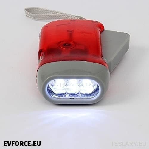 Emergency Portable Hand Crank Flashlight - Ideal for Car Emergency Kit - TESLARY Tesla Shop Accessories Europe Nederlands Ireland Deutschland Espana Alicante France Italia