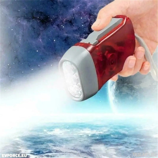 Emergency Portable Hand Crank Flashlight - Ideal for Car Emergency Kit - TESLARY Tesla Shop Accessories Europe Nederlands Ireland Deutschland Espana Alicante France Italia