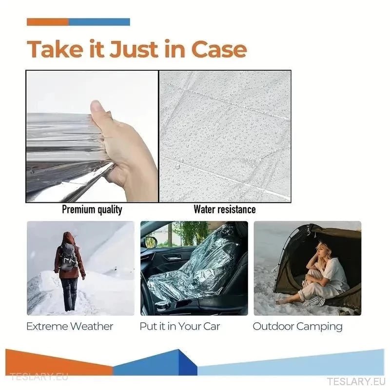Emergency Thermal Blankets - Outdoor Survival - TESLARY Tesla Shop Accessories Europe Nederlands Ireland Deutschland Espana Alicante France Italia