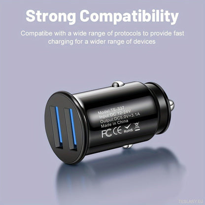 Evforce Mini USB Car Charger 2 Ports Car Phone Fast Charger Charging Adapter - TESLARY Tesla Shop Accessories Europe Nederlands Ireland Deutschland Espana Alicante France Italia