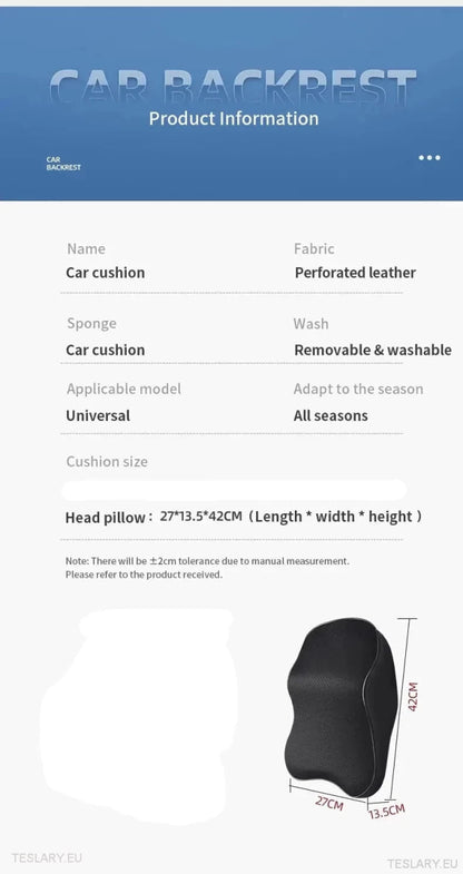 Extra Large PU Leather Headrest Pillow Suitable for Tesla Model 3 / Y - TESLARY Tesla Shop Accessories Europe Nederlands Ireland Deutschland Espana Alicante France Italia